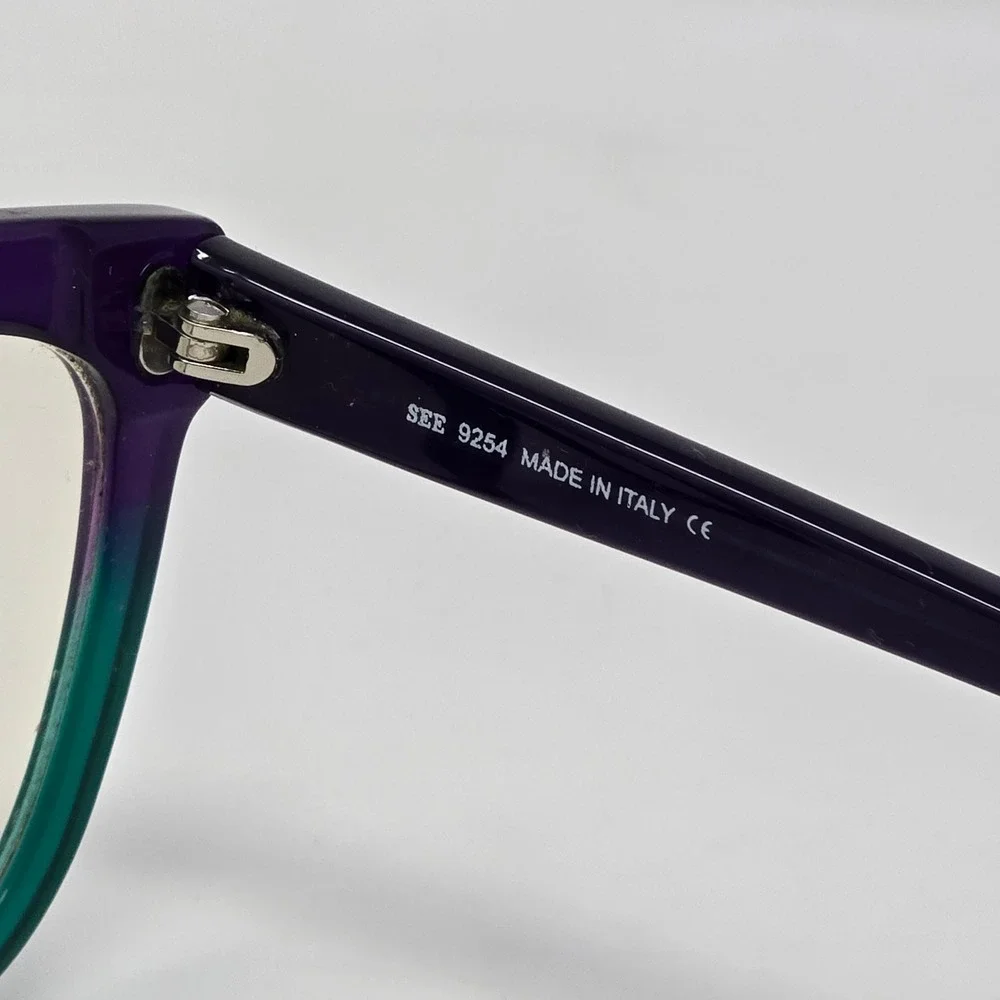 SEE Eyeglasses Frames Purple Green Ombre Italy Designer Glasses FRAMES ONLY‎